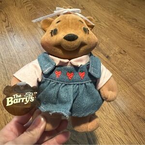 The Barry’s Sherry Tan Bear Plush with Denim Dress Toy Vintage rare Toy Box